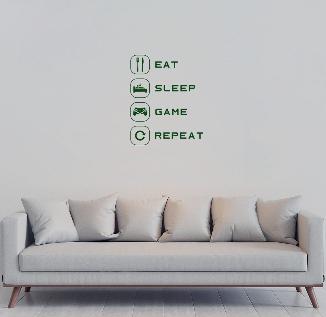 Eat Sleep Game Repeat - Gaming Kids Children Boys Girls Teenager, Man Cave Room PC Xbox PS Wall Art Vinyl Decal Sticker | (Large) - Image 10